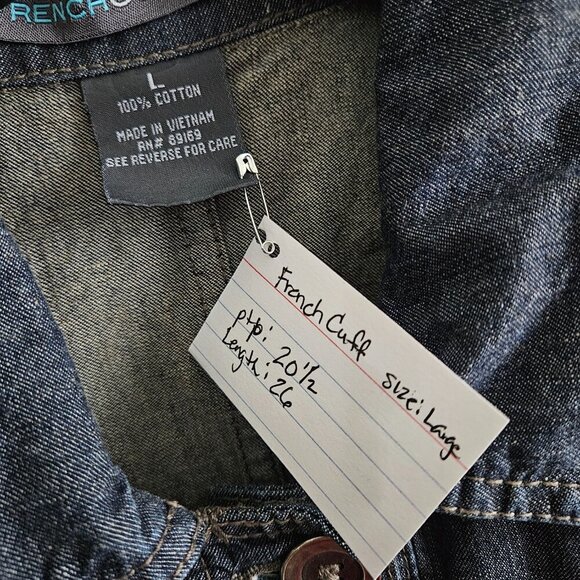 🔆3 for $20! French Cuff Women's Long Sleeve Belted Denim Jacket - Picture 3 of 4